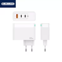 JELLICO Adaptateur secteur Triple port 2X USB-C + 1X USB (100W) JELLICO C118 (Boite/BLISTER) Blanc