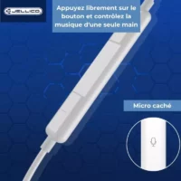 Kit pieton (Jack) avec micro JELLICO X12 (Boite/BLISTER) blanc